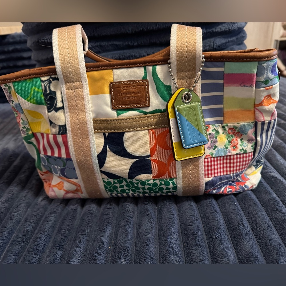 Gently Used vintage Coach madras handbag